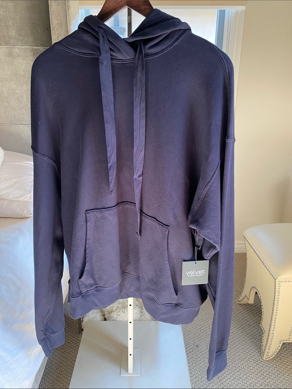 Velvet by Jenny Graham Navy Hooded Pullover Sweatshirt